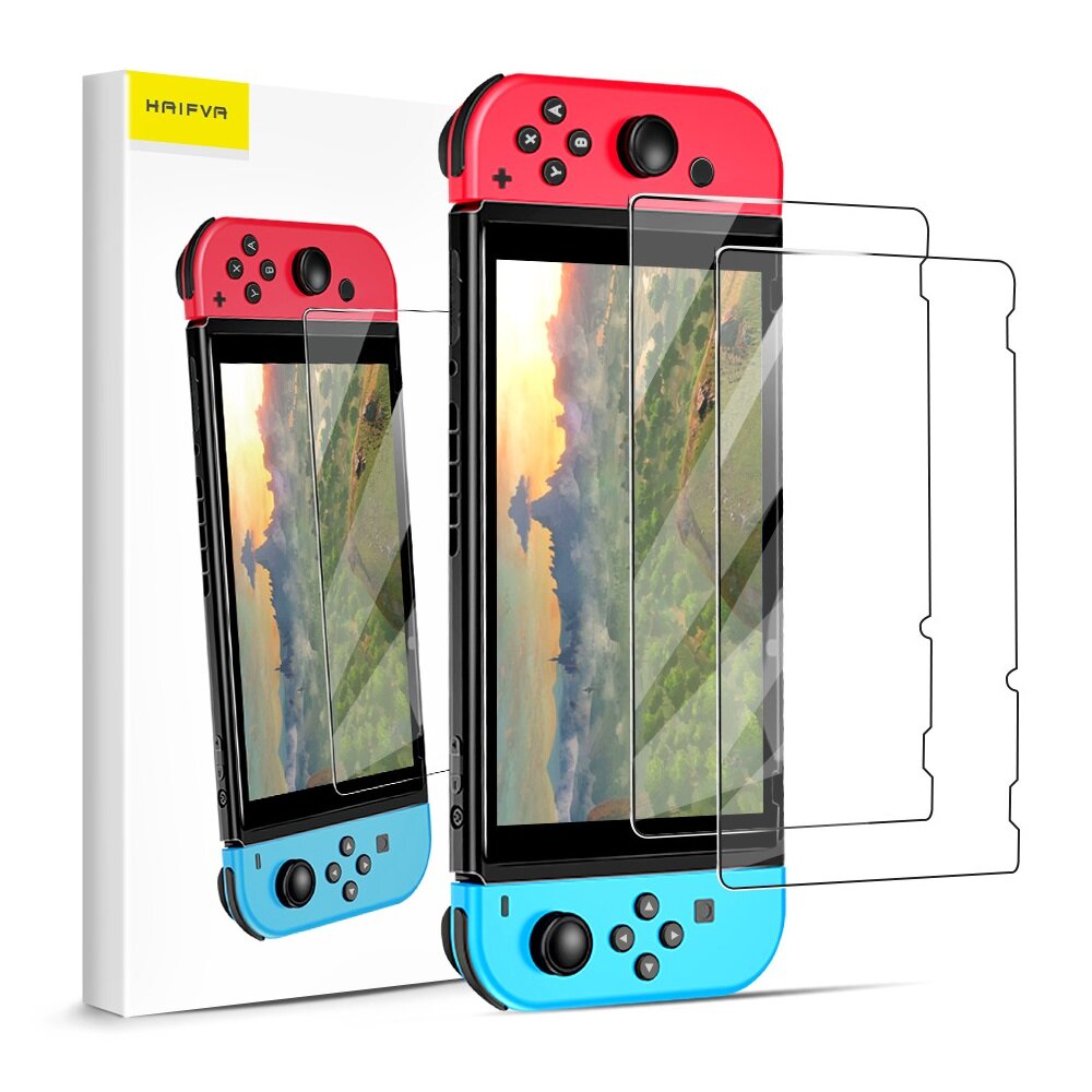 HAIFVA 2PCS Tempered Glass 9H HD Screen Protector Film for Switch OLED Game Console Ultra-thin Touch Screen Protector