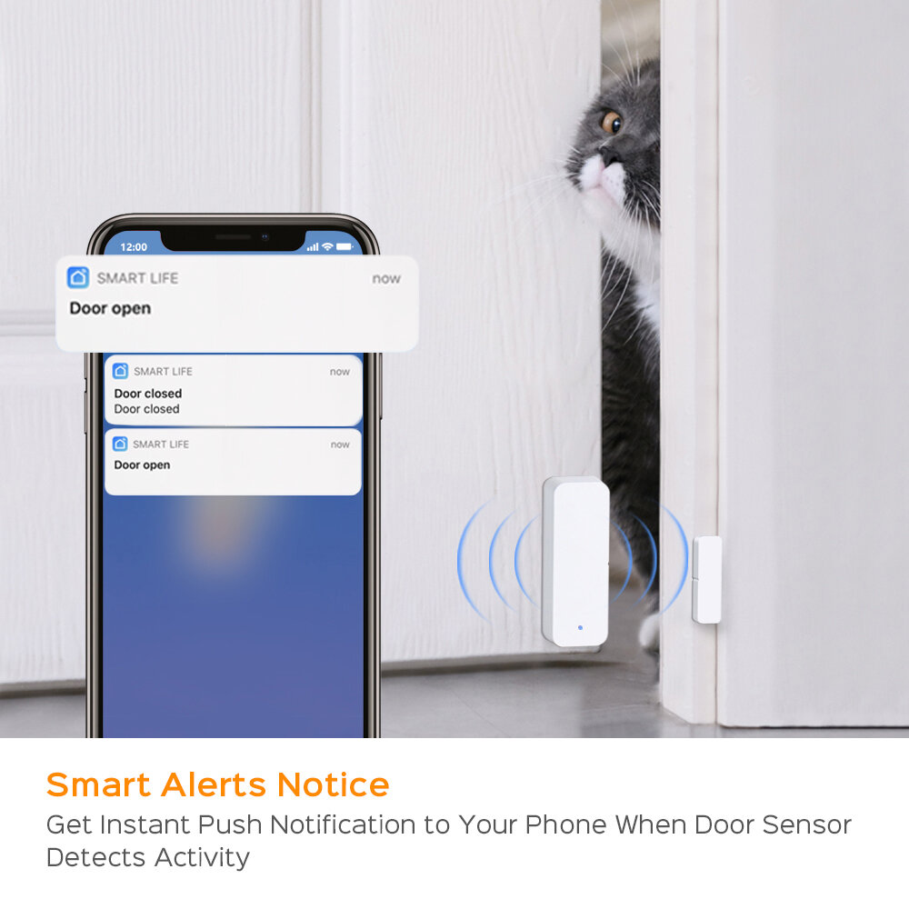 Smatrul Tuya ZgBee Window And Door Sensor Smart Home Wireless Gate Open Close Detector Security Alarm System Works With Alexa Google Home Gateway Hub