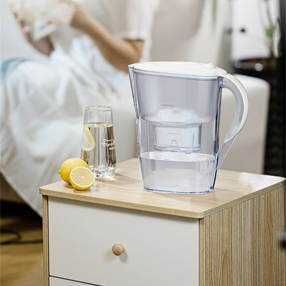 LIVEN JSH25-02 Water Filter Pitcher 80L Water Filtration Capacity 360 Water Filter Water Filter Pitcher for Drinking Water