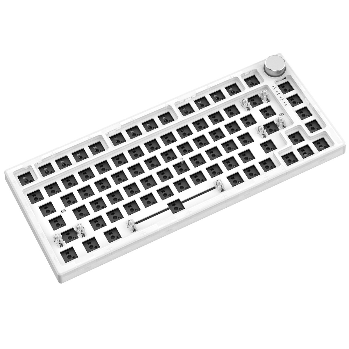 FEKER IK75 Keyboard Customized Kit 82 Keys Hot Swappable 75% RGB Wired bluetooth 5.0 2.4GHz Triple Mode PCB Mounting Plate Translucent Milky White Case