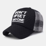 Men Baseball Cap Cotton Vintage Lattice Stitching Letters Embroidery Warmth Casual Ivy Cap