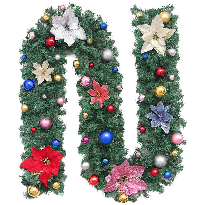 2.7m Christmas Tree Wreath Door Hanging Garland Window Ornament Xmas Party Decor Christmas Decoration