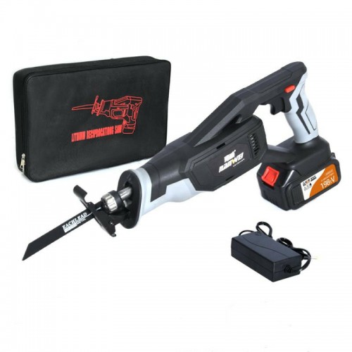 110V-220V Cordless Reciprocating Saw Portable Replacement with Lithium Battery Wood/Metal Cutting Saw Saws with Saw Blades & US Plug