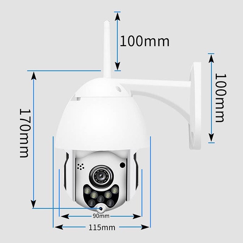 IP-CP05 5 1080P WiFi Wireless Surveillance Camera HD PTZ Home Security Outdoor Waterproof Network Dome Camera, Support Night Vision & Motion Detection & TF Card, UK Plug