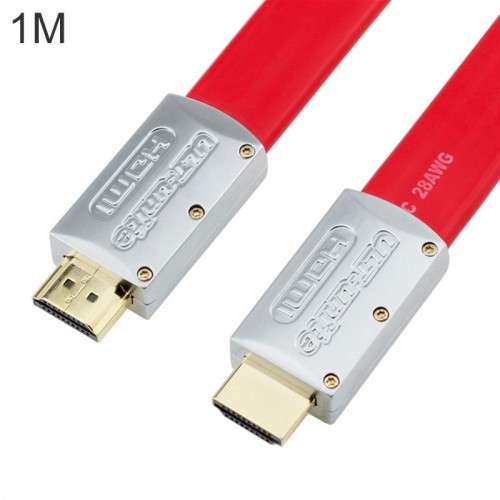 ULT-unite 4K Ultra HD Gold-plated HDMI to HDMI Flat Cable, Cable Length: 1m (Red)