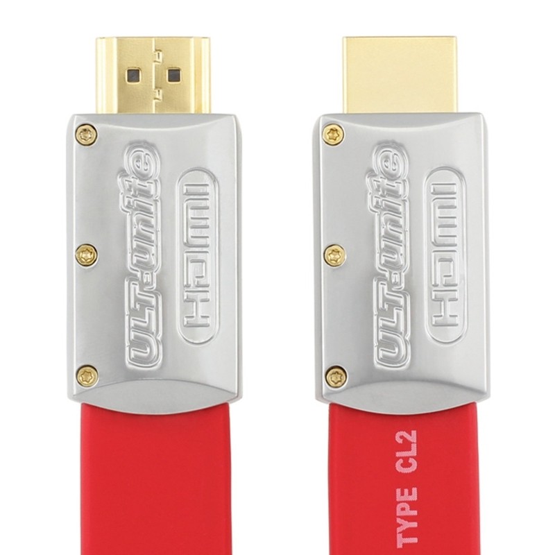 ULT-unite 4K Ultra HD Gold-plated HDMI to HDMI Flat Cable, Cable Length: 1.5m (Red)