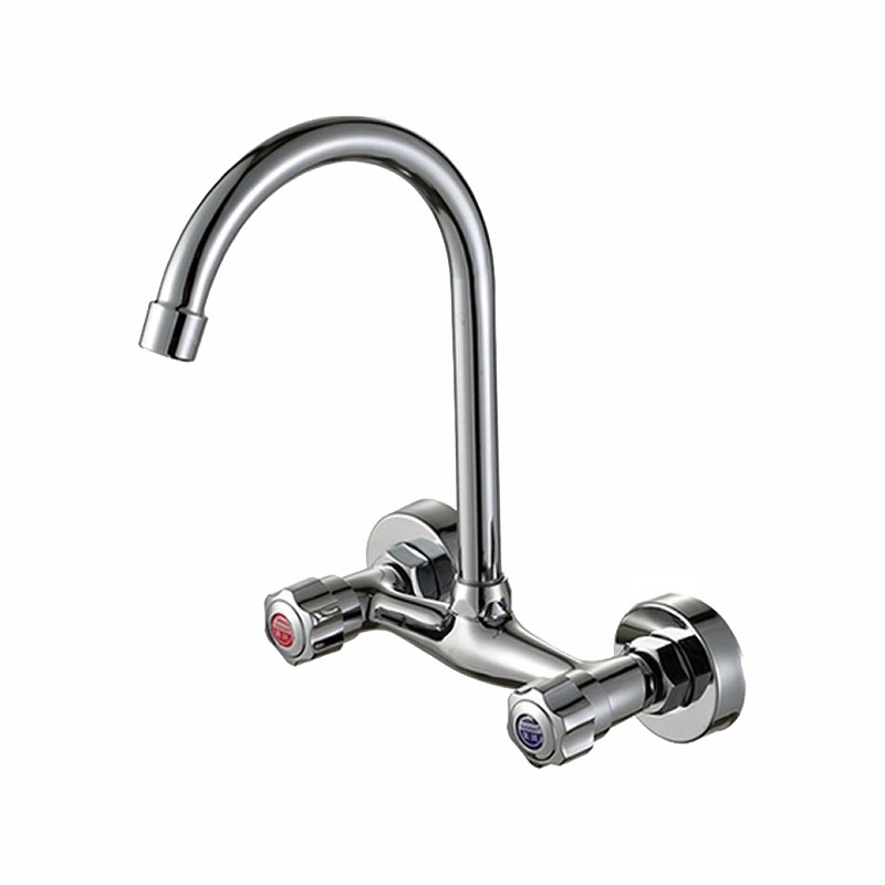 Home Kitchen Bathroom Sink Cold Hot Faucet Mixer Tap, Style: A Brass Classic Big Bend Version