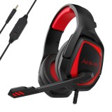 SADES MH602 3.5mm Plug Wire-controlled E-sports Gaming Headset with Retractable Microphone, Cable Length: 2.2m (Black Red)