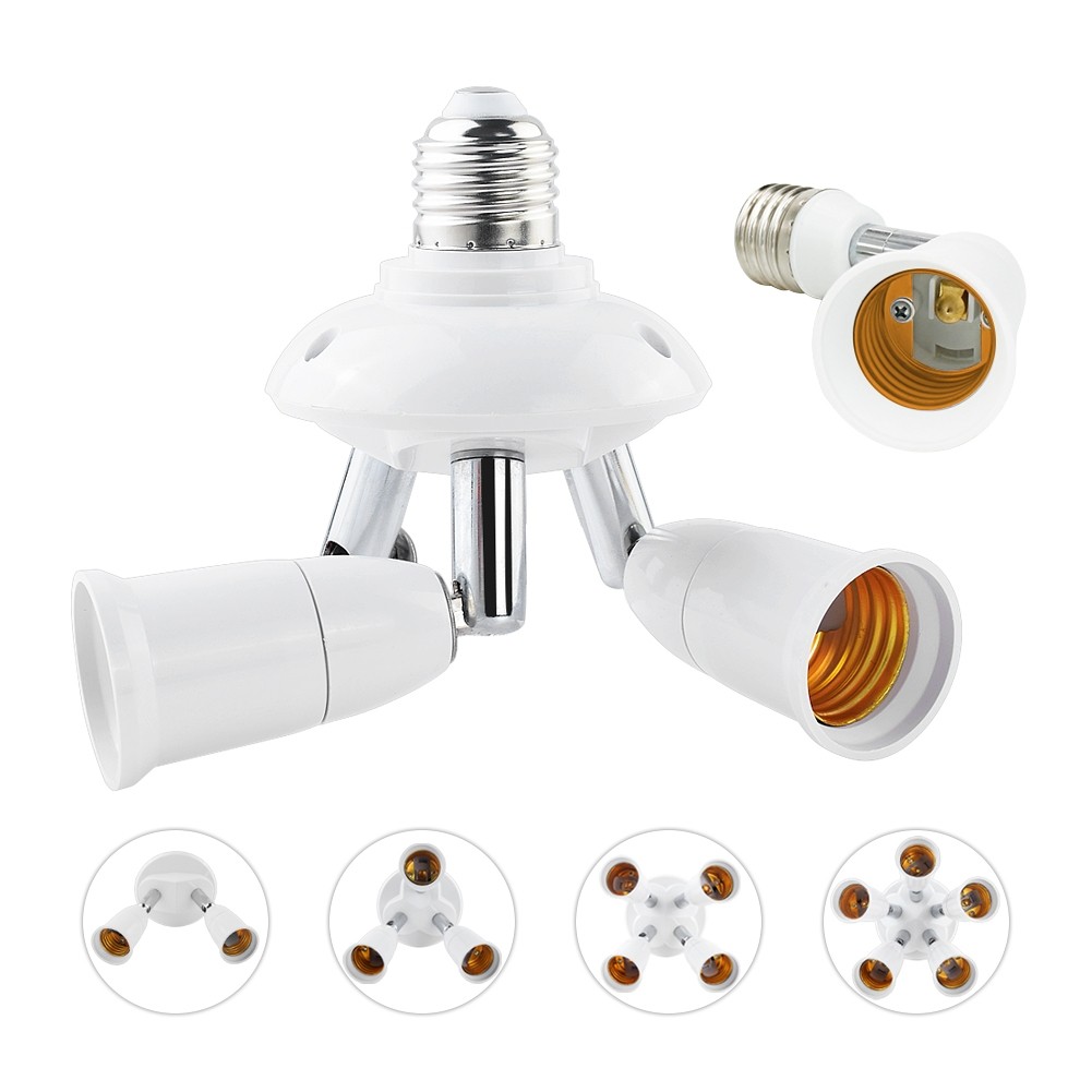 Standard Lamp Holder Base Converter for Household Commercial Lighting Baosity 4 in 1 E27 LED Light Bulbs Socket Adapter Splitter 