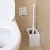 Simple Toilet Brush Set Bathroom Household Toilet Cleaning Brush (White)