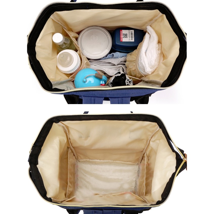 Mummy Bag Large Capacity Multifunctional Backpack Waterproof Baby Bottle Diaper Bag (Red White Blue)