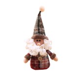 2 PCS Christmas Tree Ornaments Cartoon Dolls Snowflake Plaid Cloth Dolls Christmas Tree Ornaments Children Holiday Gifts (E907 Standing Old Man)