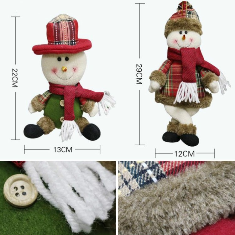 3 PCS Santa Claus Snowman Doll Pendant Christmas Decorations Christmas Ornaments Pendant Gifts, Style: Curved Feet (Senior)