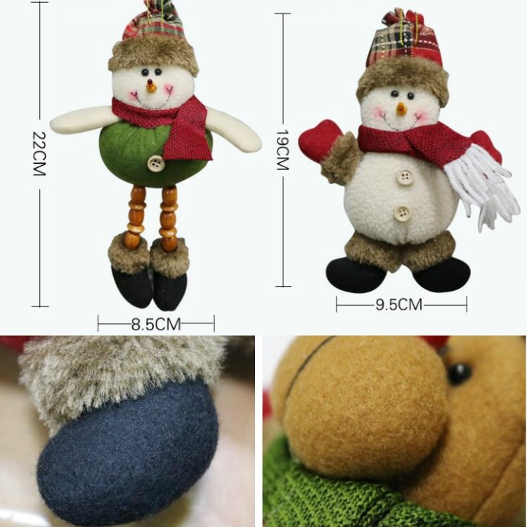 4 PCS Christmas Decorations Gift Small Pendant Plush Doll Christmas Tree Pendant Supplies, Style: B (Senior)