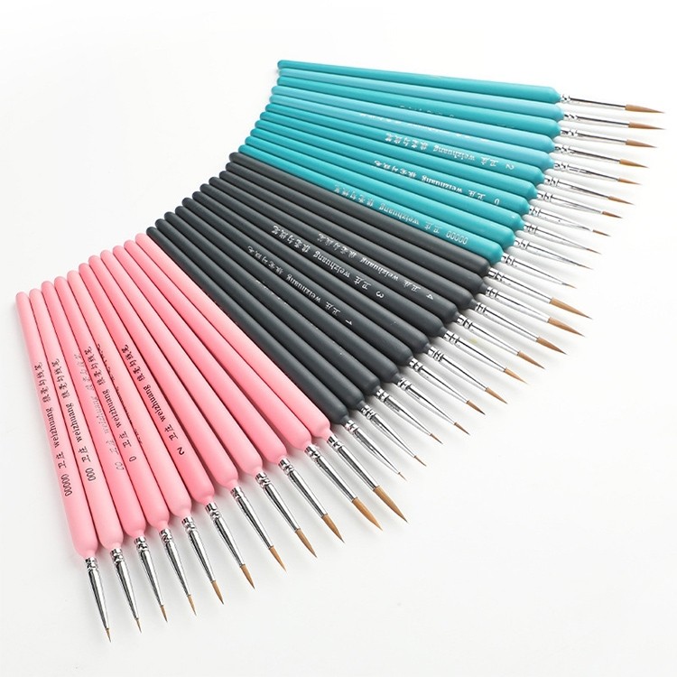 10 PCS 1 WeiZhuang Hook Line Pen Painting Hand-painted Watercolor Wolf Mint Hook Line Pen Painting Stroke Thin Line Brush, Color: Pink
