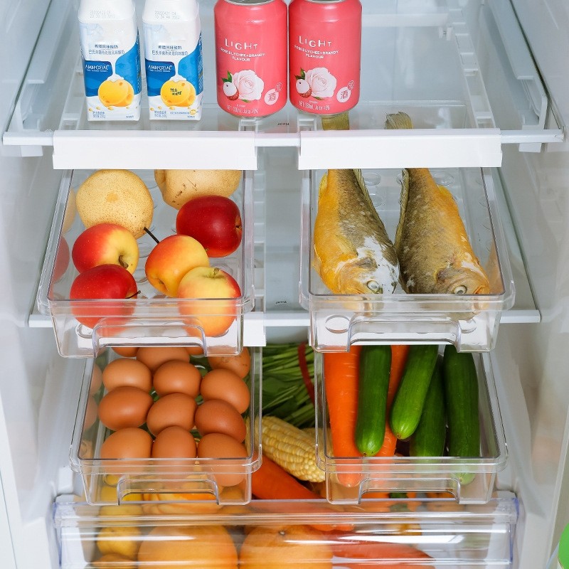 Refrigerator Storage Box Hanging Drawer Type Fresh-keeping Box Transparent Fruit & Vegetable Storage Box