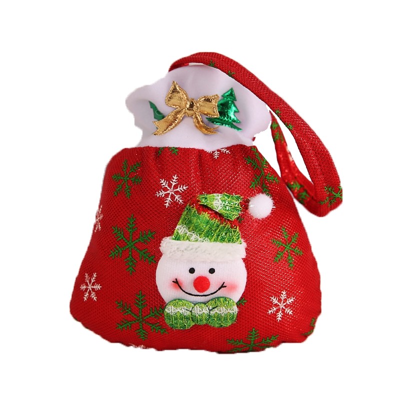 3 PCS Christmas Decorations Candy Gift Bag Tote Bag (Snowman)