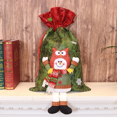 Christmas Shopping Mall Window Decoration Three-Dimensional Doll Gift Bag Chocolate Candy Bag (Snowman)