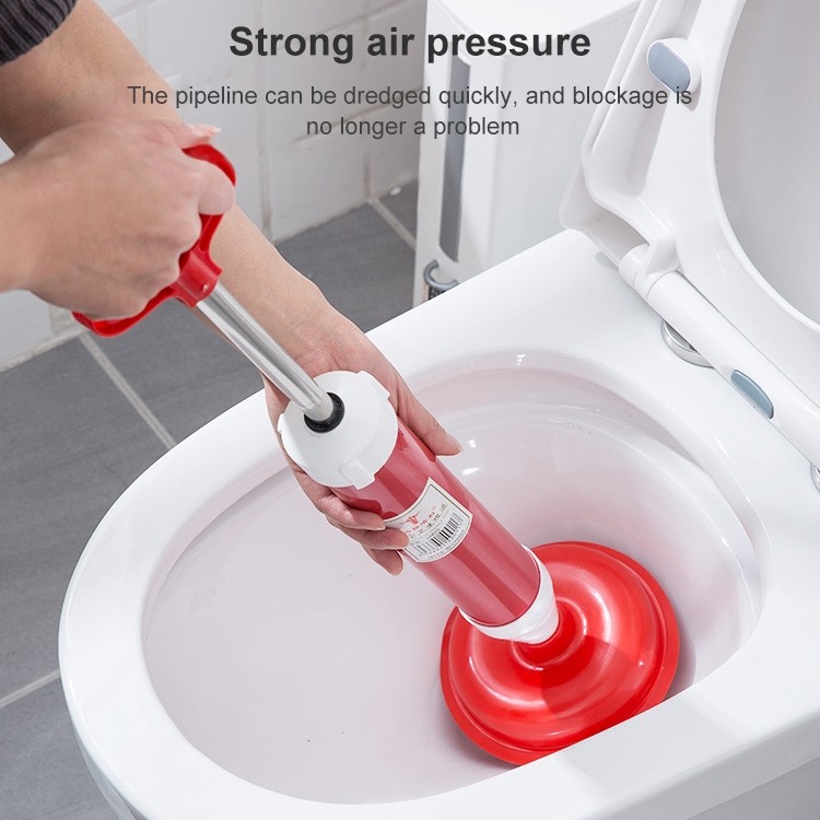 Household Sewer Dredge Toilet Suction Cup Vacuum Powerful Suction Pump, Style: Plastic Rod