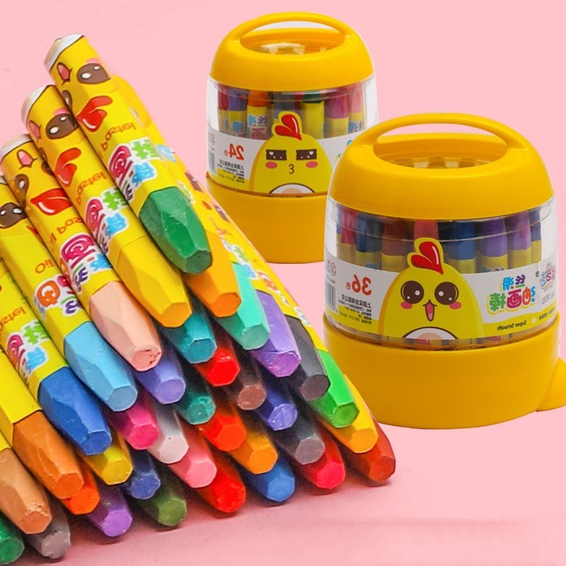3 PCS Barrel Oil Pastel 12 Colors 18 Colors 24 Colors 36 Colors Children Drawing Set Washable Crayons 12 Colors