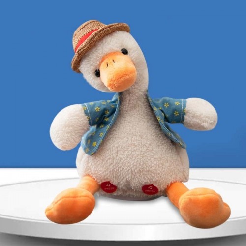 Repeat Duck Tricky Duck Learn Talking Singing Plush Duck Toy, Style: USB Charging+Recording