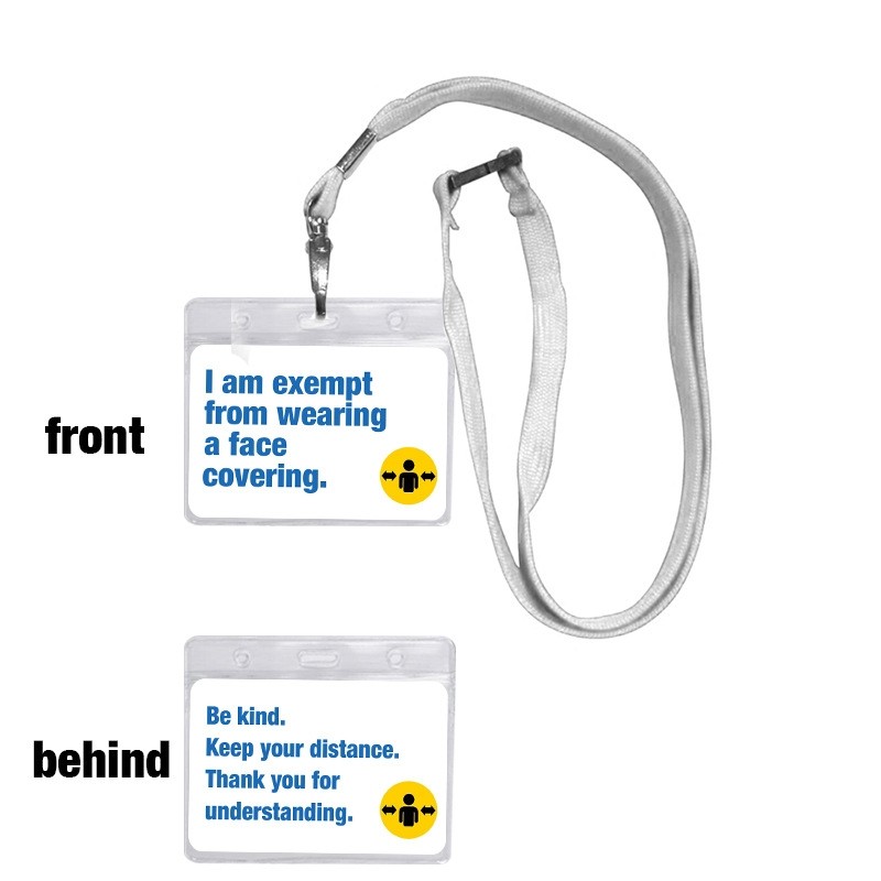 3 PCS Employee Badge Work Card Student Hanging Neck Card Holder (White Card White Belt)