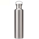304 Vacuum Stainless Steel Vacuum Flask Double-Layer Large-Capacity Outdoor Water Bottle Mountaineering Sports Bottle, Capacity: 1000ml (Steel Color)