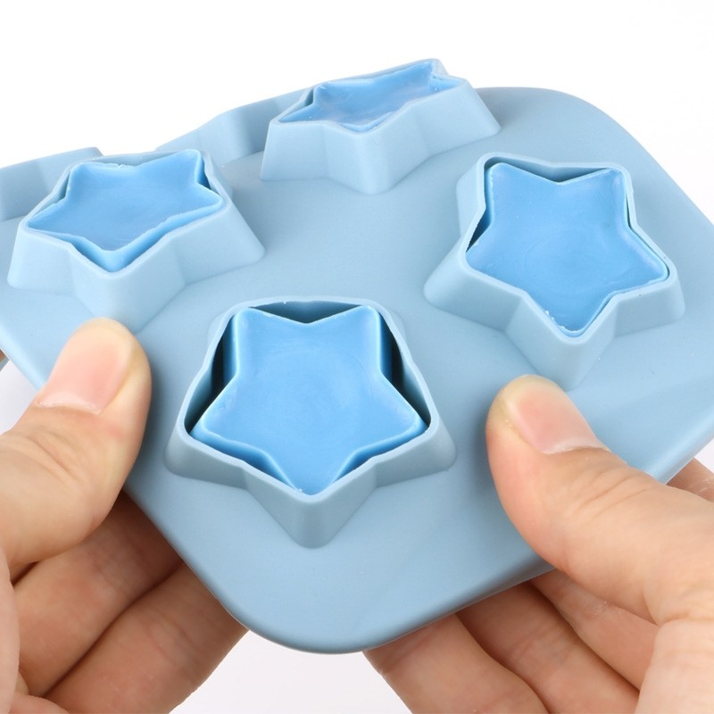 2 PCS Creative Silicone Ice Tray Mold 8 Continuous Mould Home-Made DIY Ice Tray Box, Style: Five-star (Candy Effect)