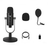 BM-86 USB Condenser Microphone Voice Recording Computer Microphone Live Broadcast Equipment Set, Standard+Small Blowout Prevention Net