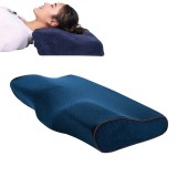 Butterfly Shape Memory Foam Snorked Pillow Slow Rebound Health Care Cervical Pillow, Dimensions: 62x34x12x6cm (Velvet Blue)