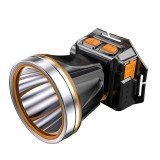 LED Night Fishing Charge Head Light Outdoor Camping Fishing Miner Light Searchlight Head-Mounted Flashlight With Charge Display, Color: 40 Lamp Beads Yellow Light