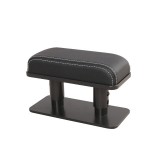 Car Arm Handle Seat Left Hand Elbow Tray Universal Leather Increasing Pad Central Armrest Box (Black+White Line)