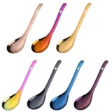 304 Stainless Steel Rice Spoon Household Thickened Large Soup Spoon (Random Color)