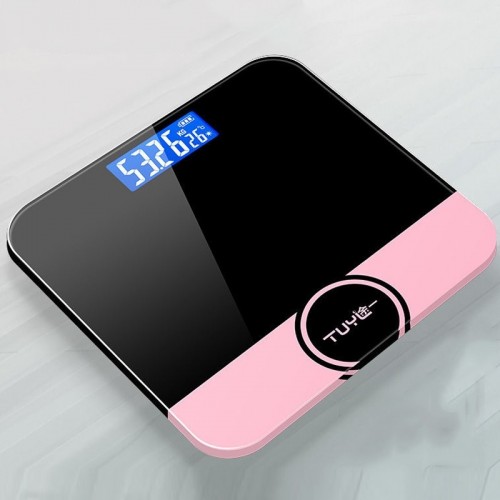 2 PCS TUY 6026 Human Body Electronic Scale Home Weight Health Scale, Size: 26x26cm (Charging Type Black)