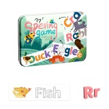 English Letter Word Spelling Learning Toy Wooden Puzzle Practice Cards (Green Box)