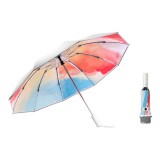 3021 Automatic Rain And Sun Dual-Purpose Umbrella Sun-Proof And Anti-Rebound Folding Umbrella (Light Orange)