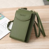 Kelly Belly B8591 Women Mobile Phone Bag Messenger Bag Long Type PU Shoulder Bag Multi-Purpose Coin Purse (Green)