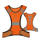 Sports Reflective Vest Night Running Outdoor Reflective Clothing Traffic Safety Reflective Vest, Style: With Led (Orange Red)