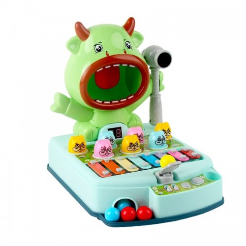 Multifunctional Hitting Hamster Toy Children Educational Light and Music Toy, Style: Cattle-Green