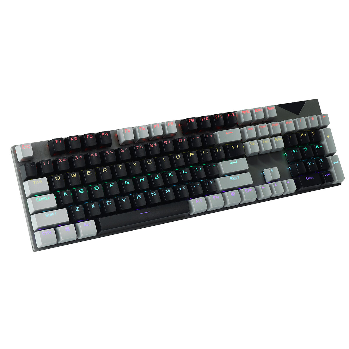 KB168 Wired Mechanical Keyboard 104-Key Conflict-Free Keys Suspend ABS Keycaps Blue Switch RGB Backlit Mechanical Gaming Keyboard