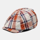 Men Newsboy Hats Colored Lattice Pattern Curved Brim Retro Casual Sunshade Octagonal Hat Berets