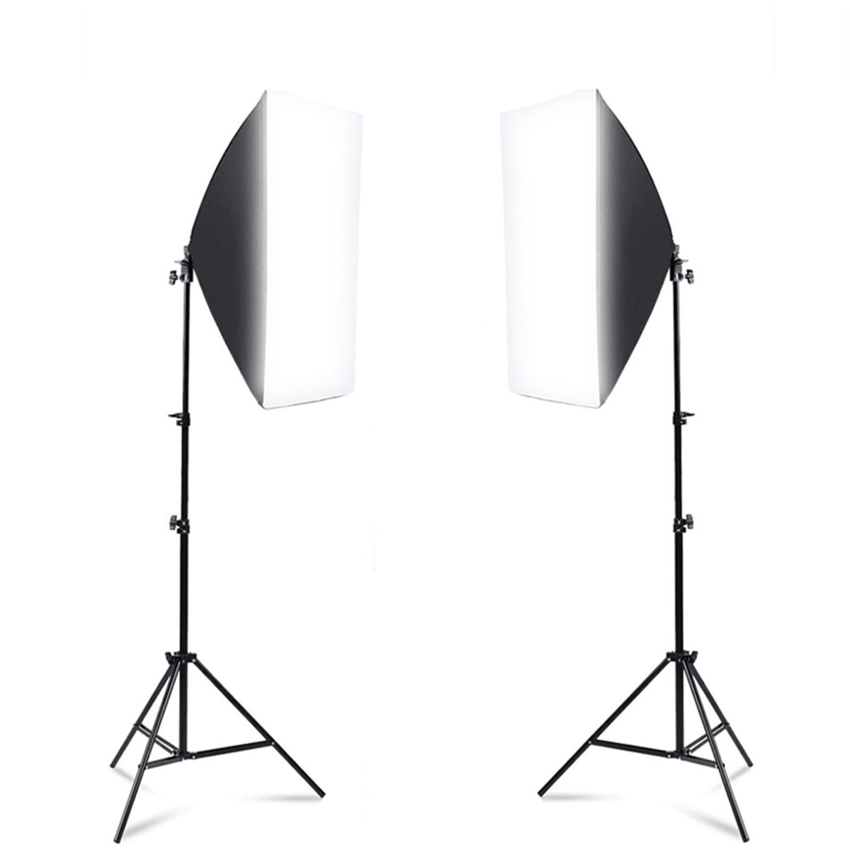 2Pcs 150W Photography Softbox 6000K LED Lighting Lamp Soft Box with Light Stand Bracket Studio Kit