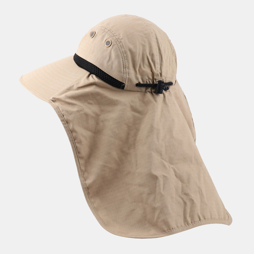 Men Women Bucket Hats Cotton Adjustable Breathable Sunscreen Face Cover Neck Guard Bucket Hats Fishermans Hat