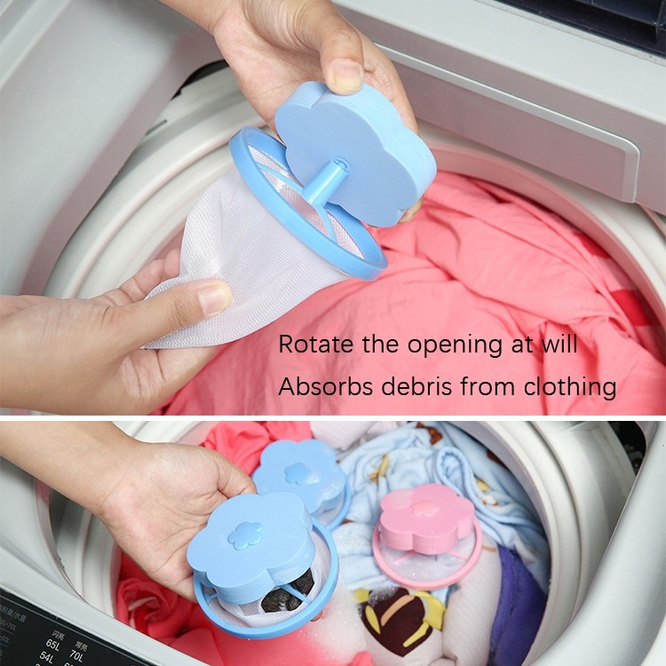 10 PCS C2096 Washing Machine Floating Material Filter Bag (Pink)