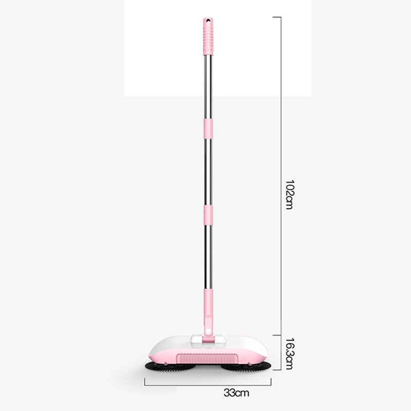 X2 Gear-assisted Walk-behind Sweeper, with 3 Rags (Pink)