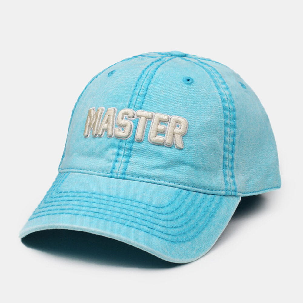 Unisex Baseball Cap Washed Cotton Three-dimensional Letters Embroidery Sewing Thread Soft-top Fashion Baseball Cap