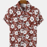 Men Graphic Flower Print Graceful Soft Holiday Style Breathable Comfy Shirts