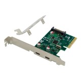 2-Port PCI-E Hard Drive Adapter PCI-E to USB3.1 Type-C 10Gbps Expansion Card Converter for PCI-E 4X 8X 16X with ASM1142 Chipset SATA Power Connector