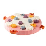 Pet Puzzle Slow Feeder Cat And Dog Food Tray Toy (Pink Claw Seal)