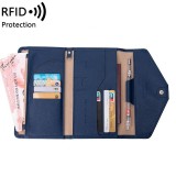 1655 RFID Anti-magnetic Anti-theft Passport Bag Document Bag Card Bag (Deep Blue)